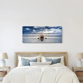 Egy motoros repülőgép képe (120x50 cm)