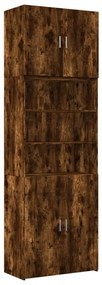 füstös tölgy színű szerelt fa magasszekrény 80 x 42,5 x 249 cm