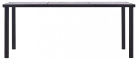 fekete és betonszürke MDF étkezőasztal 180 x 90 x 75 cm