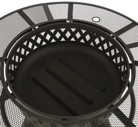 Rosario, 3 az 1-ben tűzrakóhely, Ø 120 cm, 70 cm grill, asztallap, acél