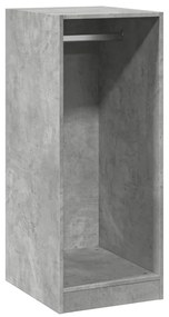betonszürke szerelt fa ruhásszekrény 48 x 41 x 102 cm