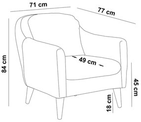 Design fotel Maelie sötétkék