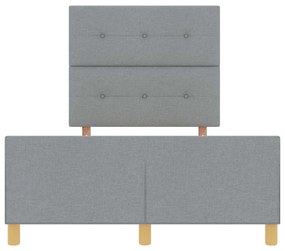 Ágykeret fejtámlával Világosszürke 120 x 190 cm szövet