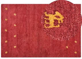 Piros gabbeh gyapjúszőnyeg 200 x 300 cm YARALI Beliani