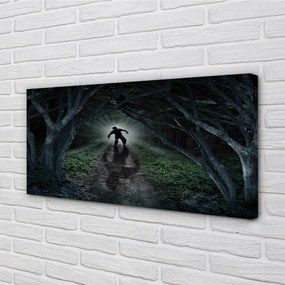 Canvas képek Sötét erdő fa forma 125x50 cm