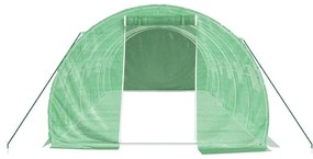 zöld acélvázas melegház 18 m² 6 x 3 x 2 m