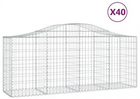 40 db íves horganyzott vas gabion kosár 200x50x80/100 cm