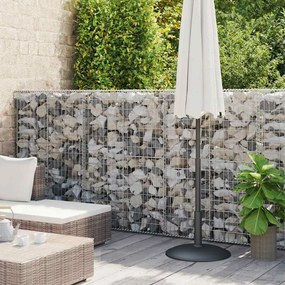 vidaXL horganyzott acél gabion fal fedéllel 600 x 50 x 150 cm