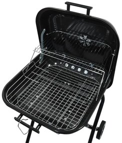 Hordozható faszenes grillsütő fekete