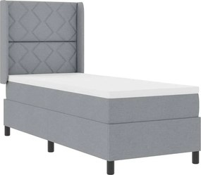 vidaXL LED Box Spring Ágy matracmal Világosszürke 80 x 200 cm szövet
