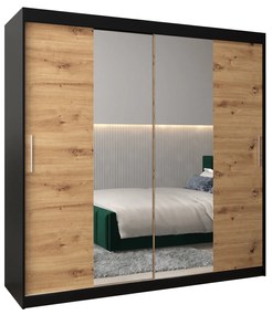 Ruhásszekrény 200 cm Toki 1 (matt fekete + artisan tölgy). 1064935
