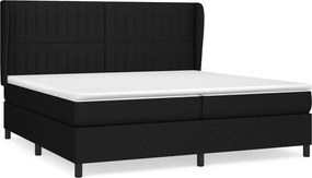 vidaXL fekete szövet rugós ágy matraccal 200 x 200 cm