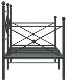 kanapéágy matrac nélkül fekete 90x200 cm acél
