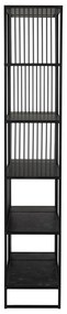 Fekete könyvespolc kő dekorral 85x185 cm Strington – Actona