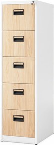 5 fiókos fém iratszekrény, fehér/sonoma tölgy, 460x1625.5x620 mm: SARA Eco Design