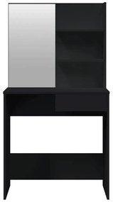 fekete fésülködőasztal szett 74,5 x 40 x 141 cm