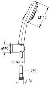 GROHE 26176001 - VITALIO COMFORT 110 zuhanyszett 110 mm fényes króm