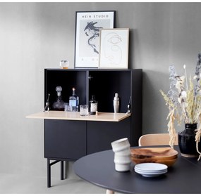 Fekete bortároló szekrény 91x111 cm - Edge - Hammel