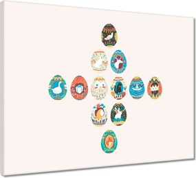 Vászonkép 50x40 Húsvéti húsvéti tojások
