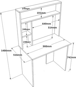 Brino Atlantic Pine and White íróasztal