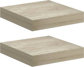 vidaXL 2 db tölgyszínű MDF lebegő fali polc 23 x 23,5 x 3,8 cm