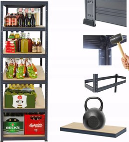 Tárolószekrény fém Premium Helios 213x60x60cm 6Px175kg Tömör