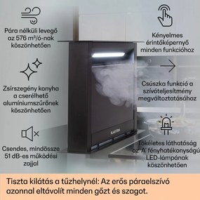 Klarstein Royal Flush Eco, páraelszívó, 90 cm, 714 m³/ó, A+