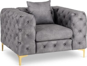 Fotel SORRENTO 1S Szary Welurowy