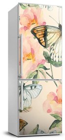 Hűtő matrica Rózsák és pillangók FridgeStick-70x190-f-117916209