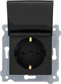 Exen Schuko szimpla aljzat földelt fekete Me füstkilincs 239/14E
