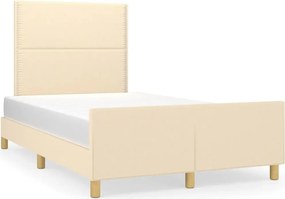 vidaXL krémszínű szövet ágykeret matrac nélkül 120x200 cm