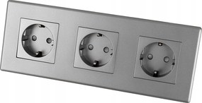 Schuko Hármas aljzat Szürke Hármas keret és 3 x Miuun Leo aljzat