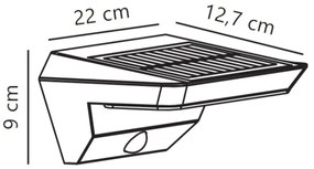 Nordlux AGENA LED 5W 3,7V IP44 napelemes fali lámpa érzékelővel