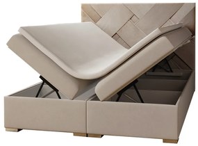 Franciaágy Boxspring 200 cm Melo (bézs) (tárolóhellyel). 1054508