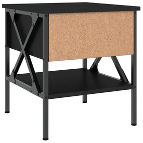 fekete szerelt fa ágy melletti asztal 40 x 42 x 45 cm
