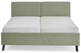 Világoszöld kárpitozott franciaágy ágyráccsal 180x200 cm Piano – Meise Möbel