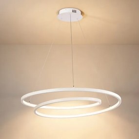 Brilagi-LED Fényerőszabályozható függeszték sodronykábelen TWISTER LED/75W/230V Ø 70 cm fehér + távirányító