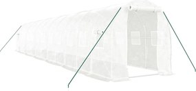 vidaXL fehér acélvázas melegház 24 m² 12x2x2 m