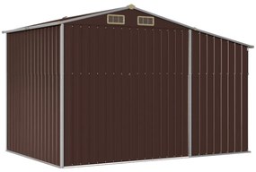 barna horganyzott acél kerti fészer 277 x 192,5 x 179 cm