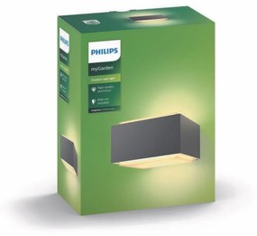 Philips 17337/93/PN Hedgehog kültéri fali lámpa1x E27 42 W tápegység nélkül IP44, antracit