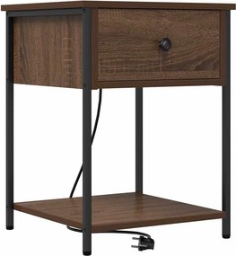 vidaXL Éjjeliszekrény fiókkal Barna Tölgy 42 x 41 x 56 cm Faanyag