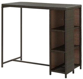 Barna polyrattan kerti tárolóláda 120 x 60 x 110 cm