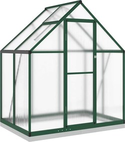 vidaXL zöld alumínium melegház alapvázzal 169 x 114 x 202 cm