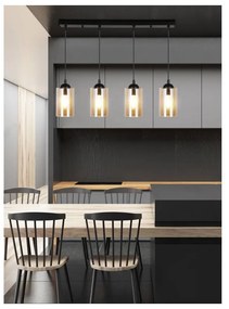 Fekete függőlámpa üveg búrával 10x65 cm Bistro – Candellux Lighting