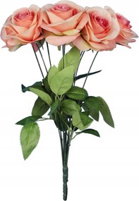 Csokor 9 Rózsa 44CM Lazac Színű Művirág Kompozíciókhoz, Nádakhoz