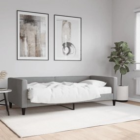 világosszürke szövet kanapéágy matraccal 90 x 190 cm