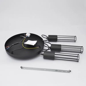 Csillár zsinóron MELODY 3xE27/15W/230V fekete