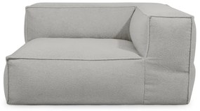 Világosszürke buklé babzsákfotel Mass Corner 150 Right – SLOWDOWN