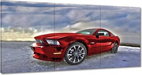 Vászonkép 180x90 Piros Mustang Hó
