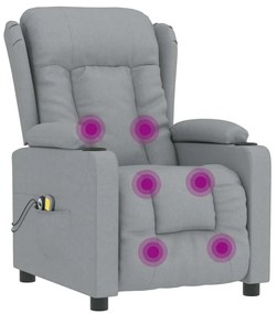 vidaXL világosszürke szövet elektromos masszázsfotel